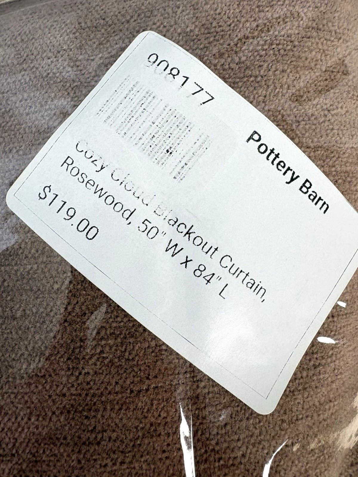 Pottery Barn Cozy Cloud Blackout Curtain Rosewood 50″x84″ New Open Box