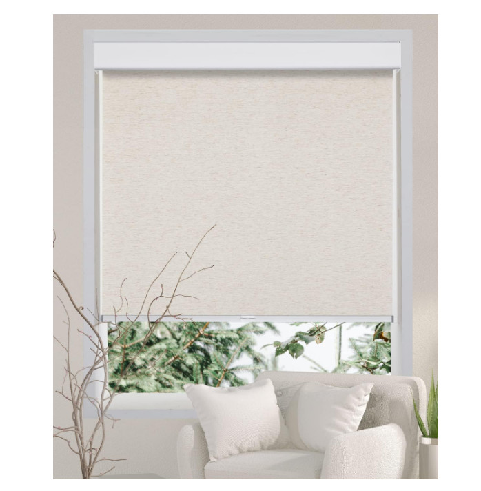 Persilux Free-Stop Cordless Roller Shades Blackout 32 x 72 Grey