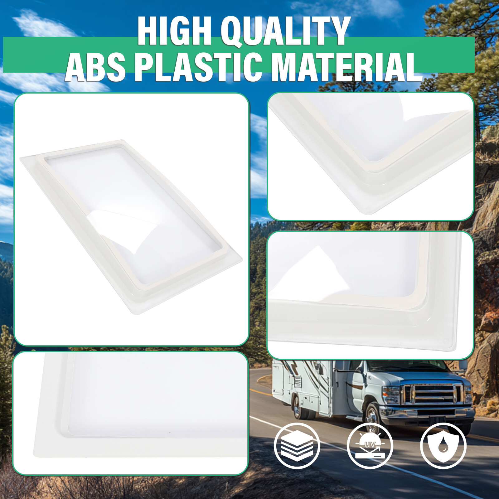 White Skylight Inner Dome 24×16 Inch For RV/Camper/Food Truck