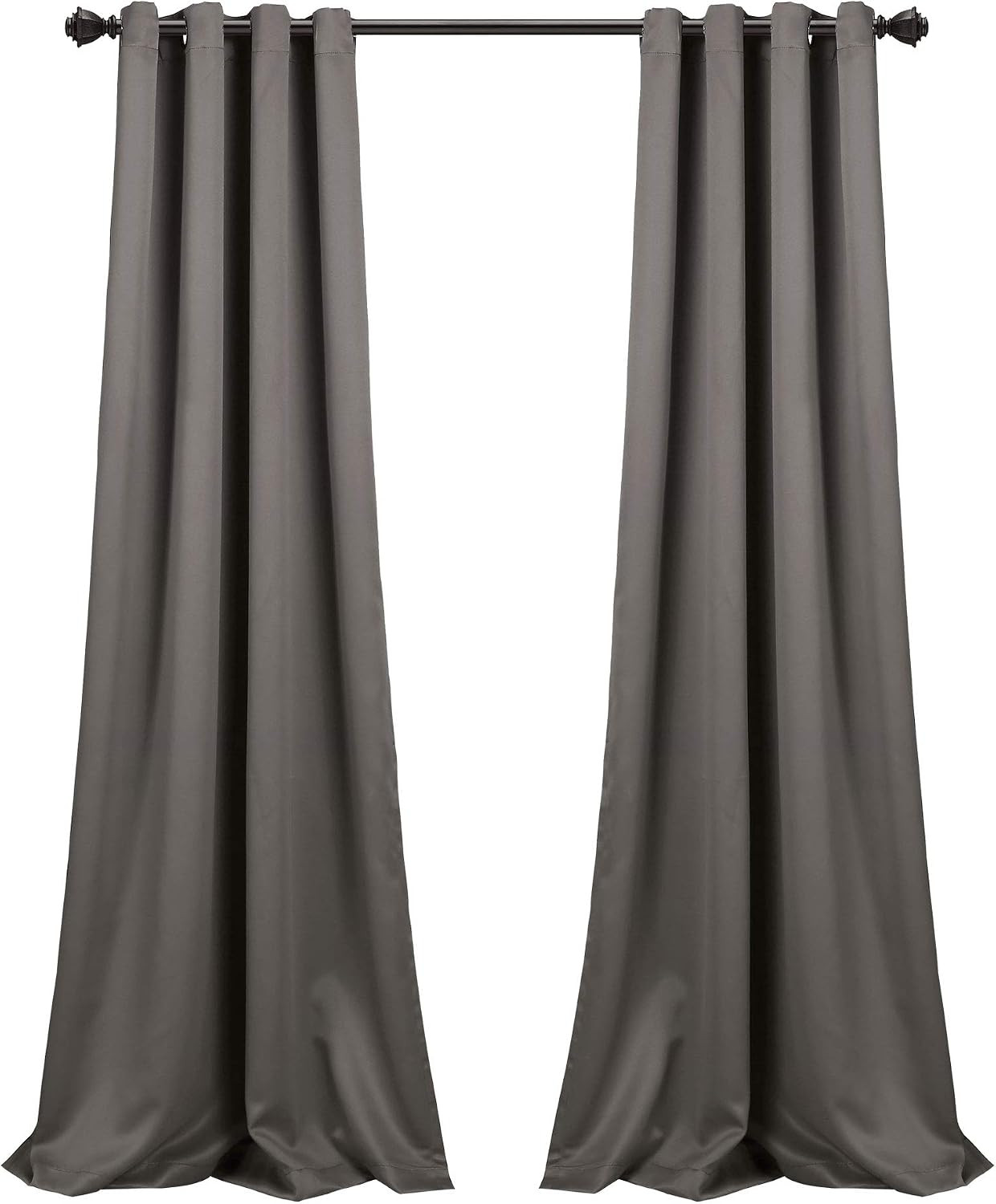 Insulated Grommet Blackout Window Curtain Panels, Pair, 52″ W X 84″ L, Dark Gray