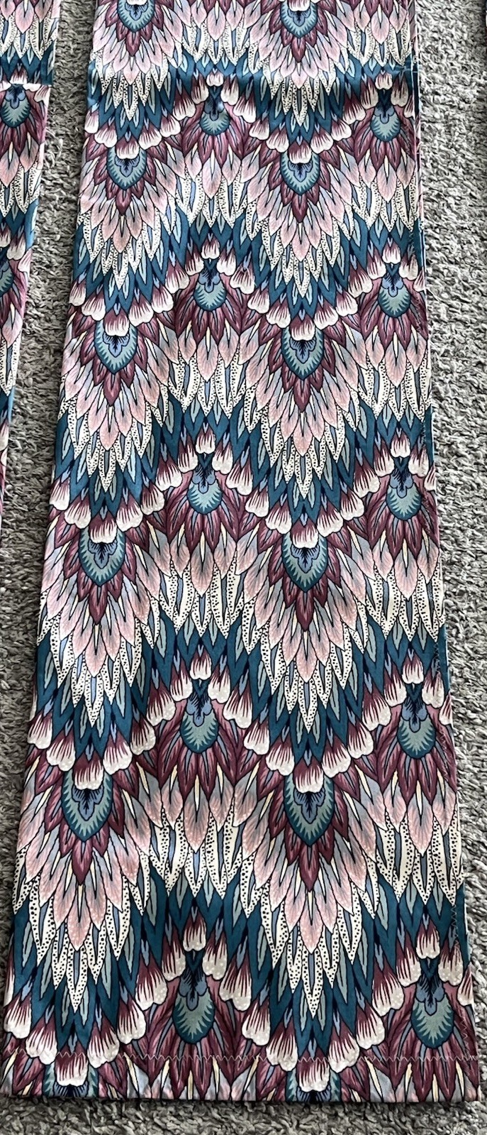 Custom Drapes Valance Kaufmann NEW WORLDS Art Deco Coral Aqua Feather Flame 6pc