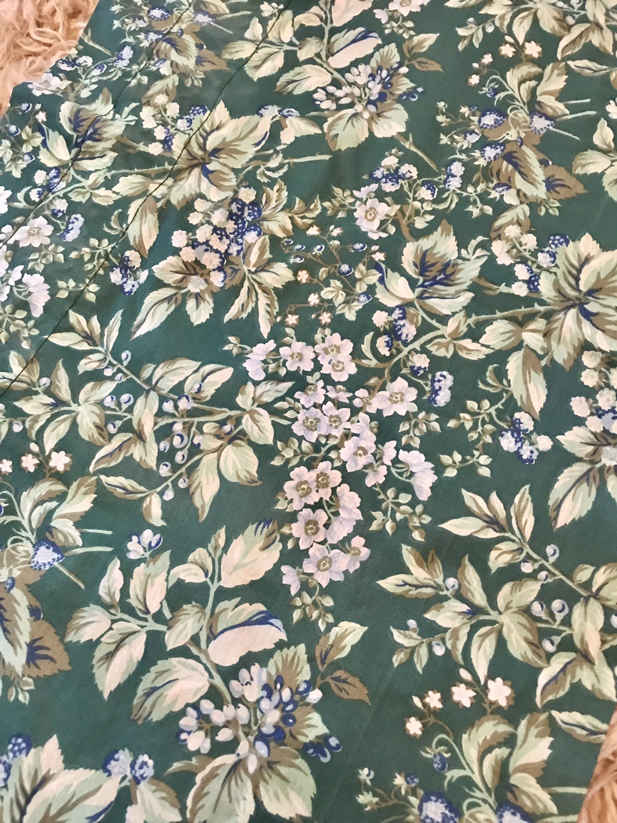 Laura Ashley Bramble Berry( 1 ) Window Valance Floral Green Blue 82”x22”