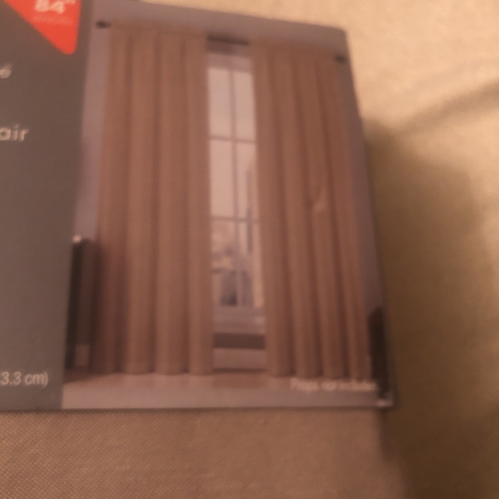 Essential Home 3 Solid Faux Silk Toupe Panel Pair 84” Length New