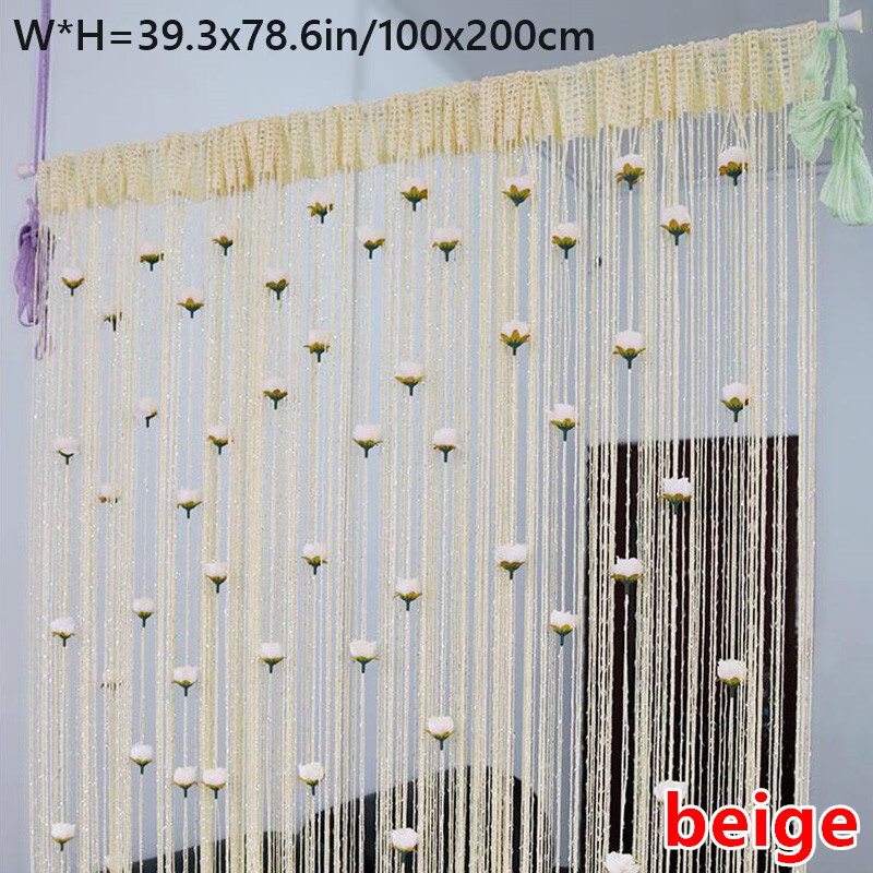 Flower Thread Tassel Curtains Drape Doorway Window Party Wedding Room Decor