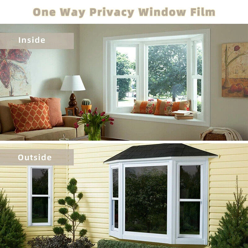 Black Window Tint Film One Way Privacy Film Solar Tint For Home office Decor DIY