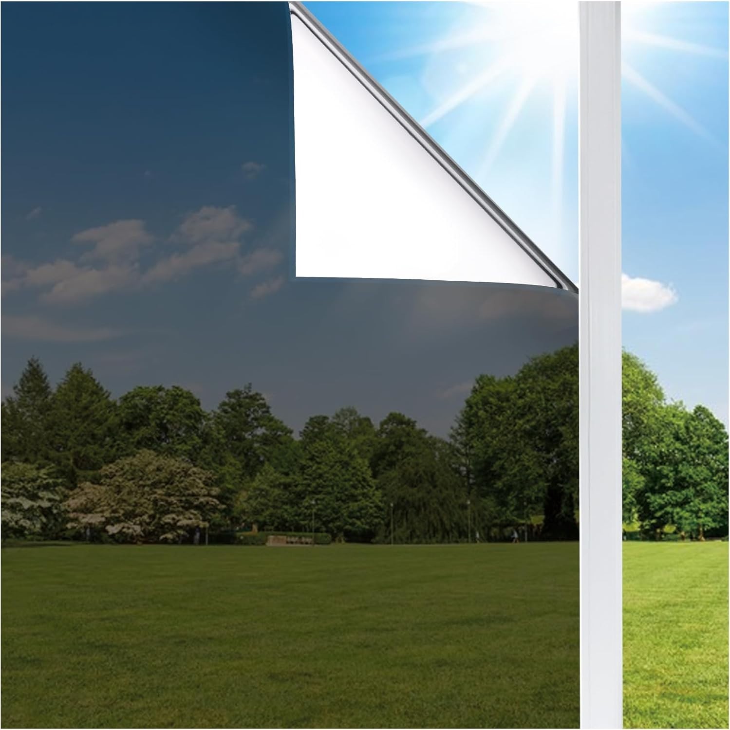 One Way Window Privacy Film Reflective Tint UV Heat Control Static Cling