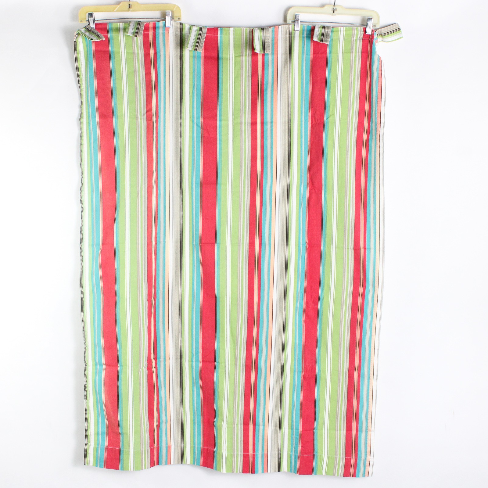 Set of 2 Multicolor Striped Tab-Top Cotton Curtains 39″ x 56″