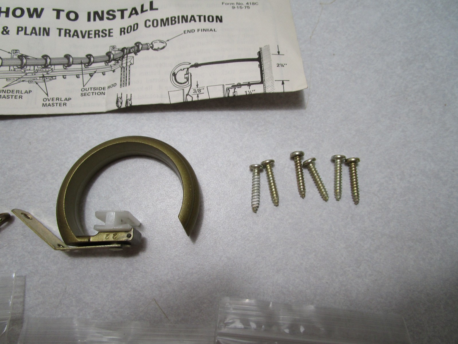 VINTAGE TRAVERSE CURTAIN ROD TENSION PULLEYS DRAPERY VERTICAL BLIND SUPPORT READ