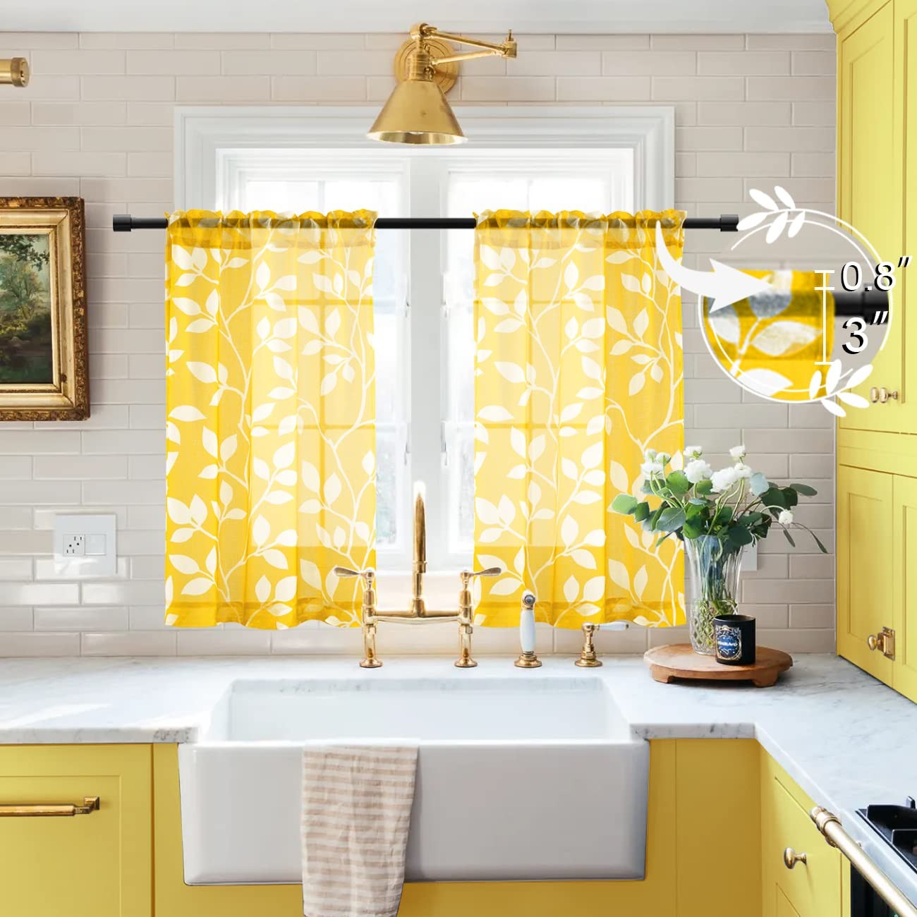 XTMYI Mustard Yellow Curtains for Bedroom 25″W x 30″L (Pack of 2),