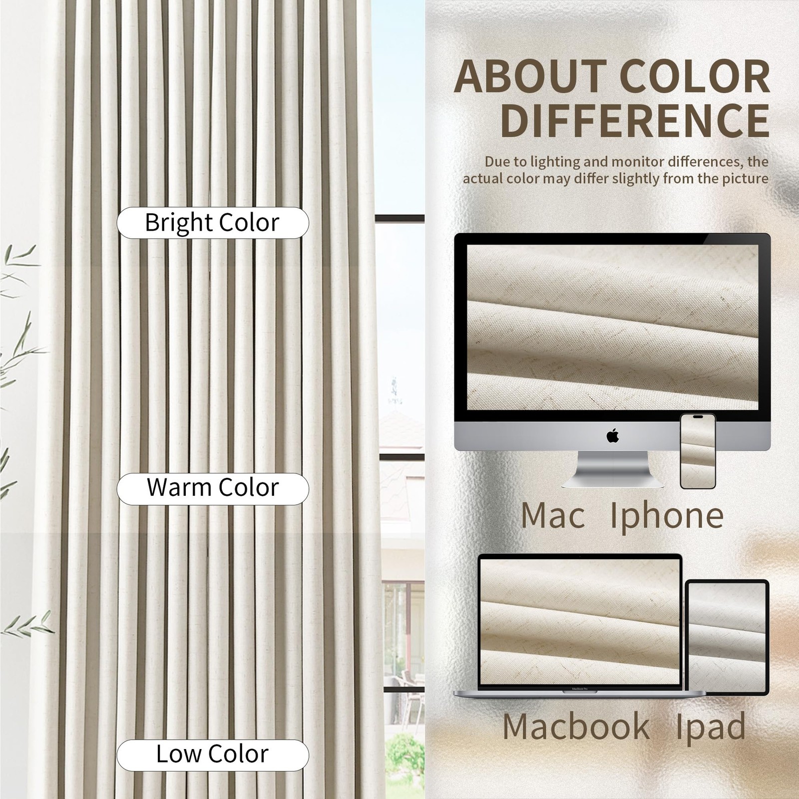 100% Blackout Linen Pinch Pleated Curtains for Bedroom Ceiling to Floor 96 In…