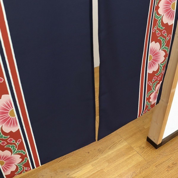 Japan Traditional Noren Curtain – Kamon Design Winter Decor Gift Navy
