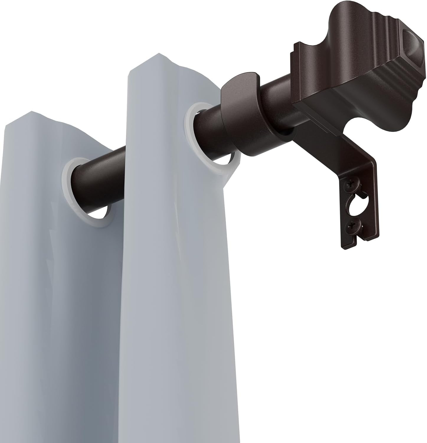 Curtain Rods for Windows 2 Pack 36-48 Inch, 5/8 Inch Matte Black Curtain Rod wit