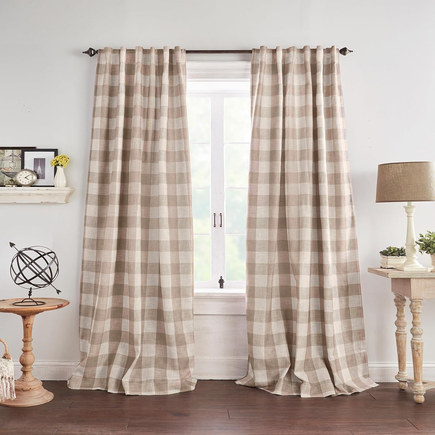 Home Fashions Farmhouse Living Grainger Buffalo-Check Blackout Window Curtain, L