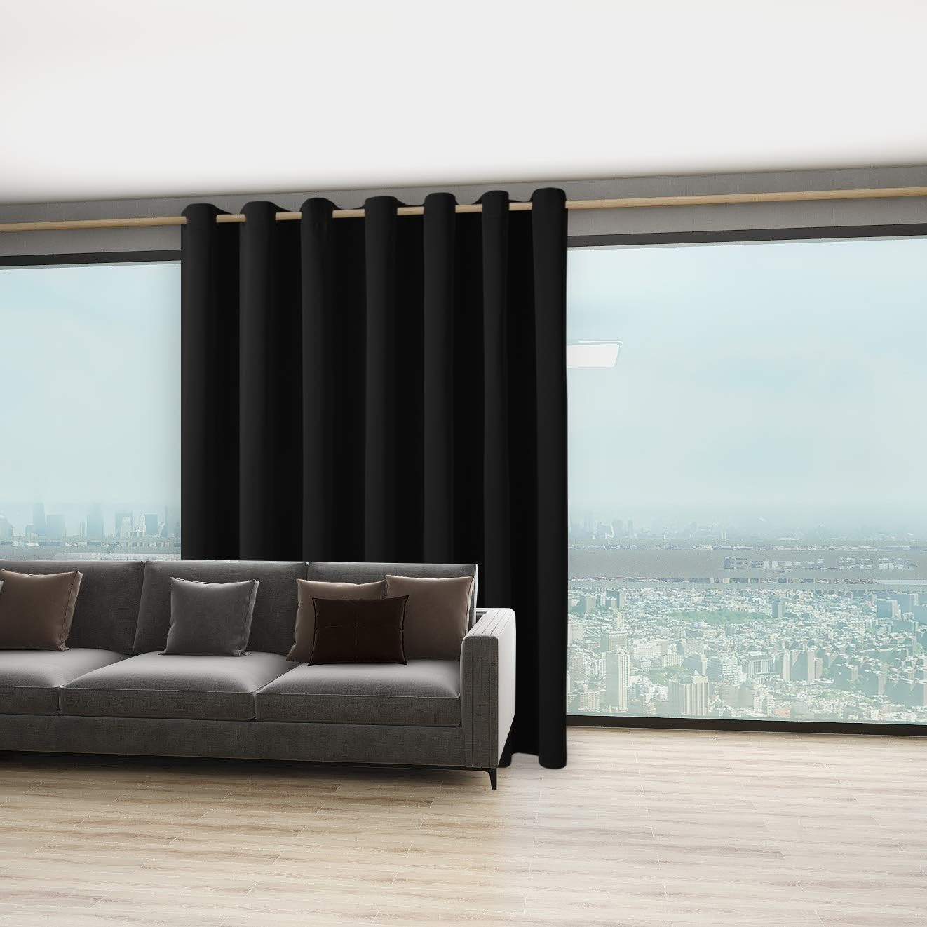 Extra Wide Room Divider Curtain Total Privacy Wall Noise Reducing