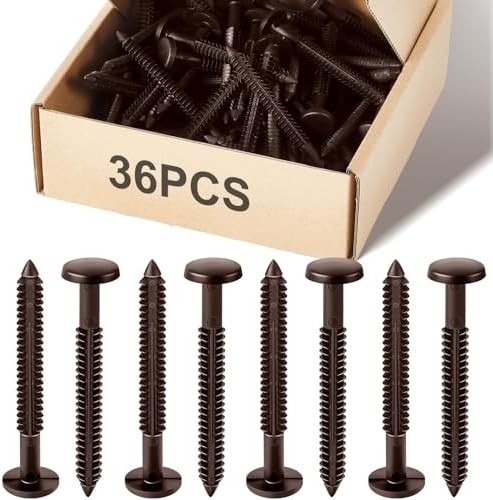 Blulu 36 Pcs 3 Inch Vinyl Shutter Fastener Window Panel Peg Lok Pin Pegs Screws