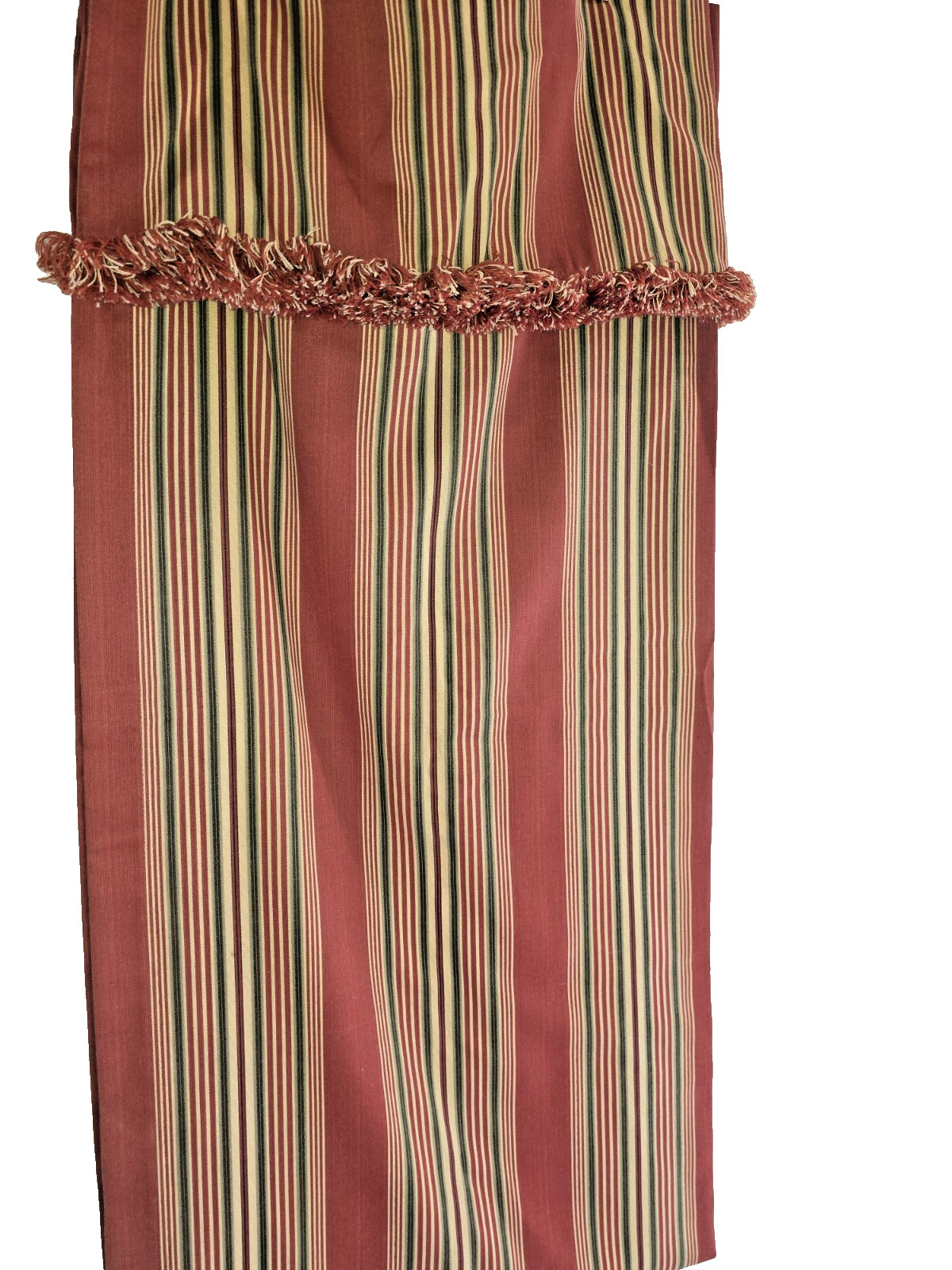 Waverly Amanda Curtain Panel 6 Each Tab Top Attached Fringed Valance