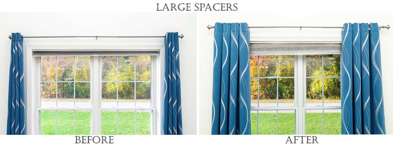 Curtain Spacers Large 8-Pack Clear Snap-On Shapers for Perfect Drapes