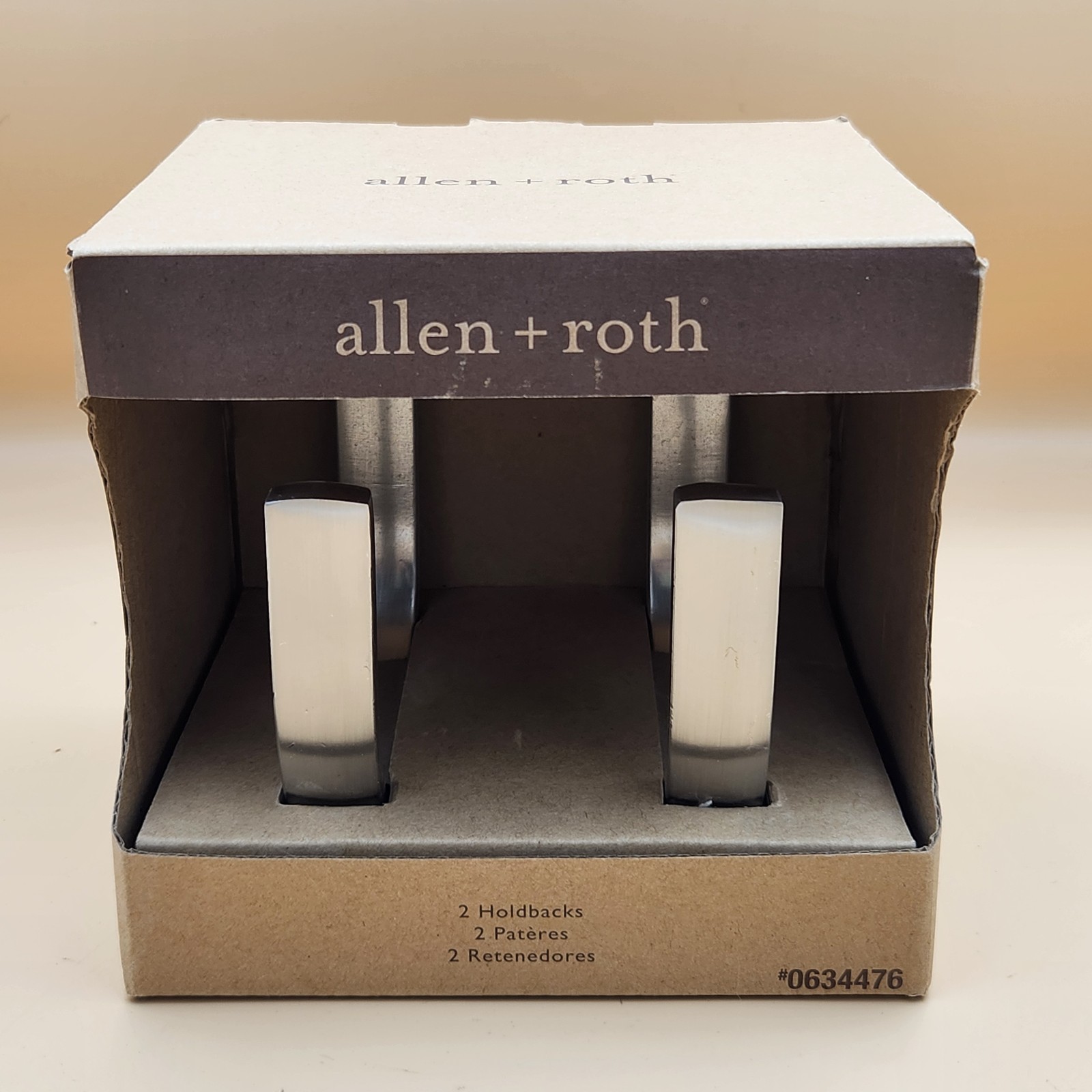Allen + Roth Antique Pewter Finish 2 Drapery Curtain Holdbacks NEW #0634476