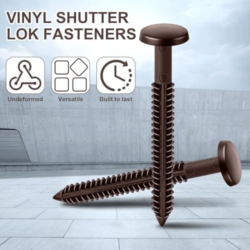 Blulu 36 Pcs 3 Inch Vinyl Shutter Fastener Window Panel Peg Lok Pin Pegs Screws