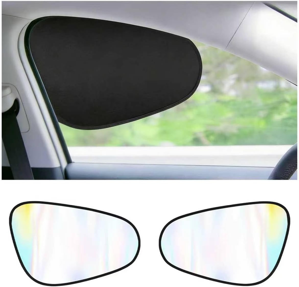 2PCS New Static Cling Car Shades for Side Windows,Foldable Cars Side Window Sun