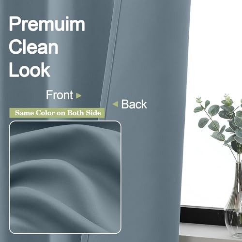 Sally Kitchen Curtains 36 Inch Length 2 40″W x 36″L (Pack of 2) Stone Blue