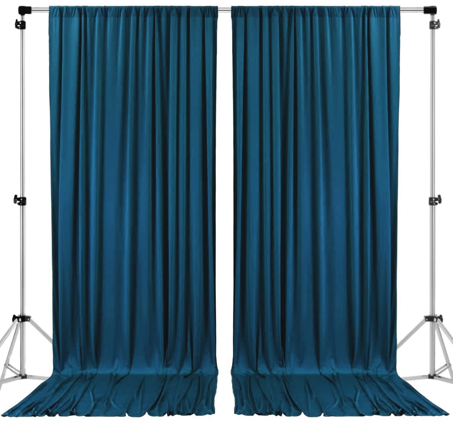 Dark Teal Polyester Backdrop Curtains 2 Pack 5X10ft Fire Retardant Wedding Decor