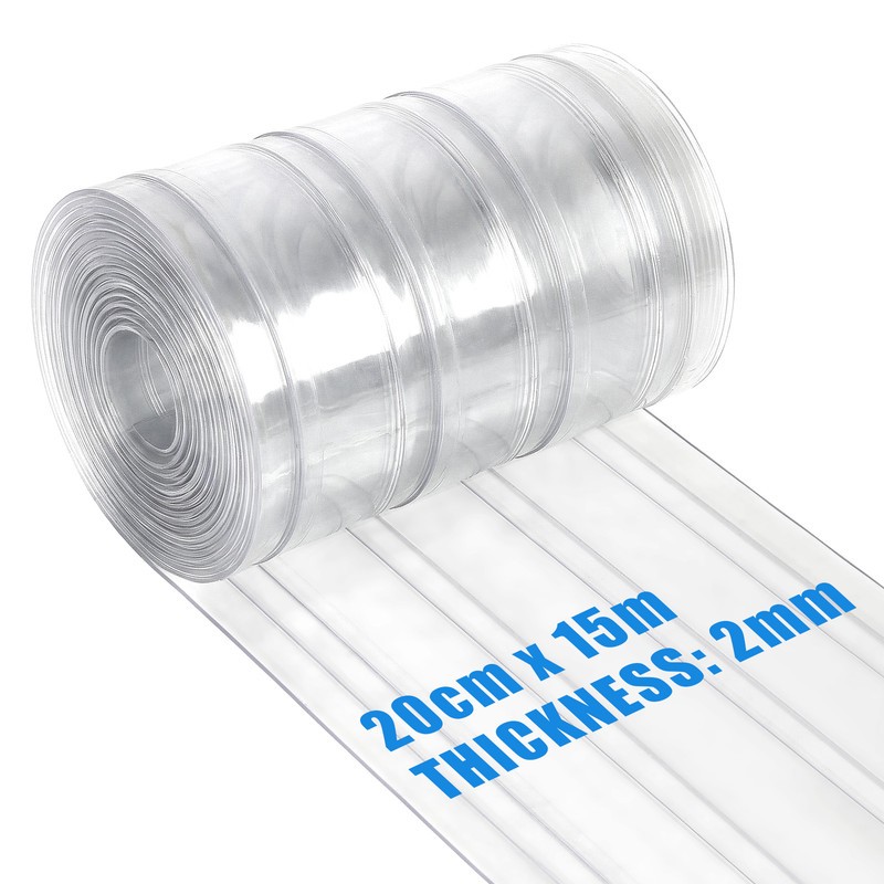 Plastic Vinyl Replacement Strip 7.87”x49.2ft / 82ft Clear PVC Door Curtain