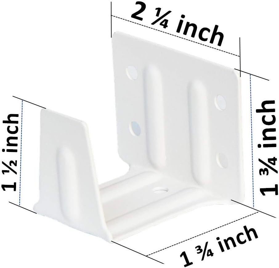 2-Pack White Alloy Steel Center Support Brackets for Low Profile Blinds