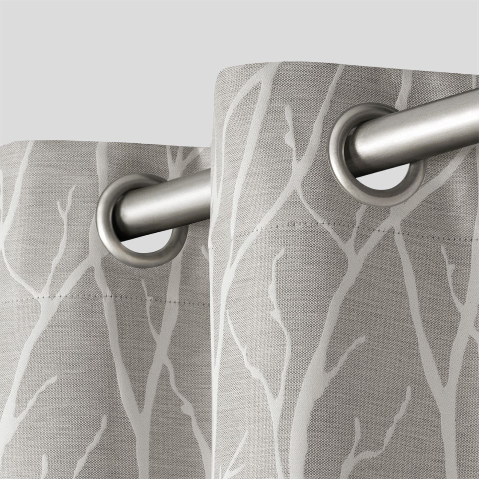 Forest Hill Woven Room Darkening Blackout Grommet Top Curtain Panel Pair, 52″…