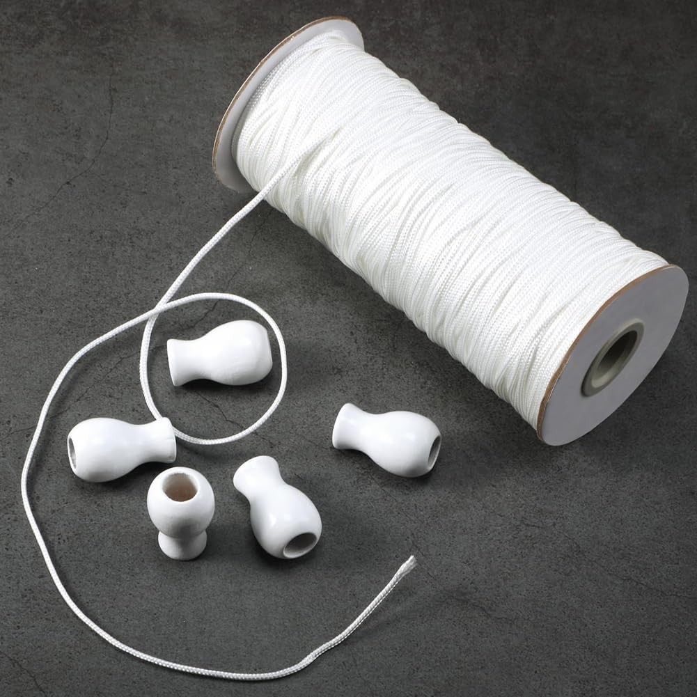 Windyun 109.36 Yards Roman Blind Cord 1.8 Mm Braided Lift Shade String and 12 Pi