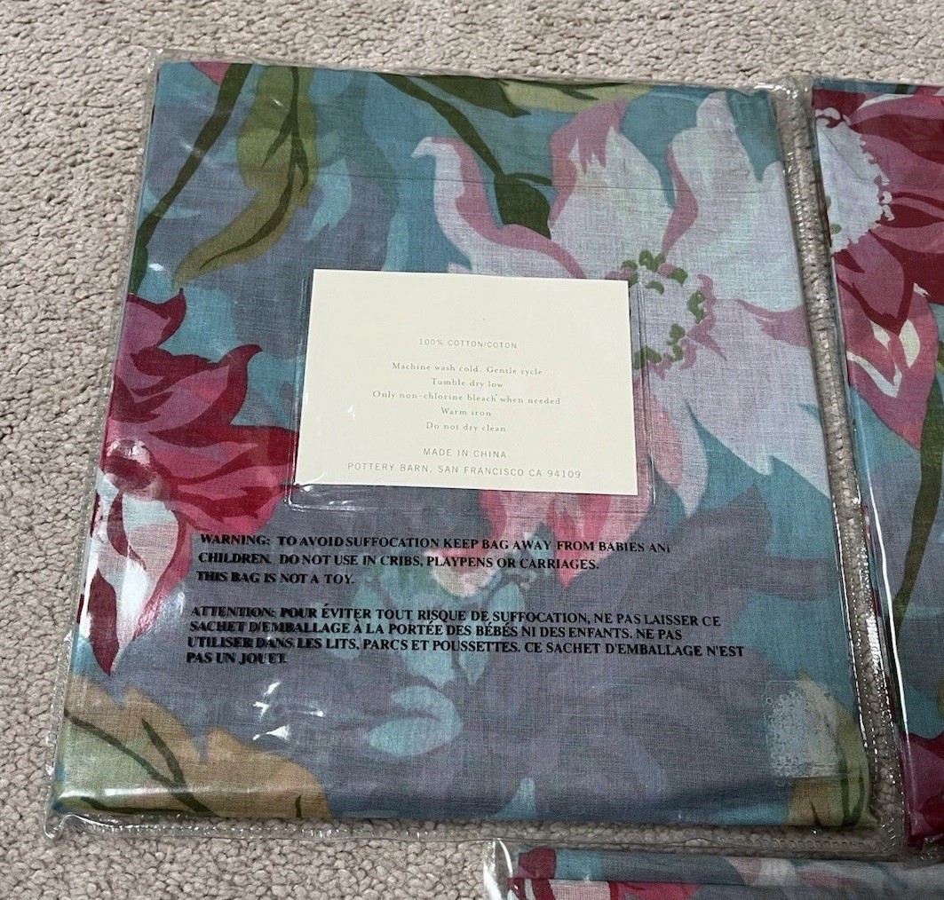 Vintage Pottery Barn 100% Cotton Johanna Voile Drapes 44” x 63” Lot of 3 RARE