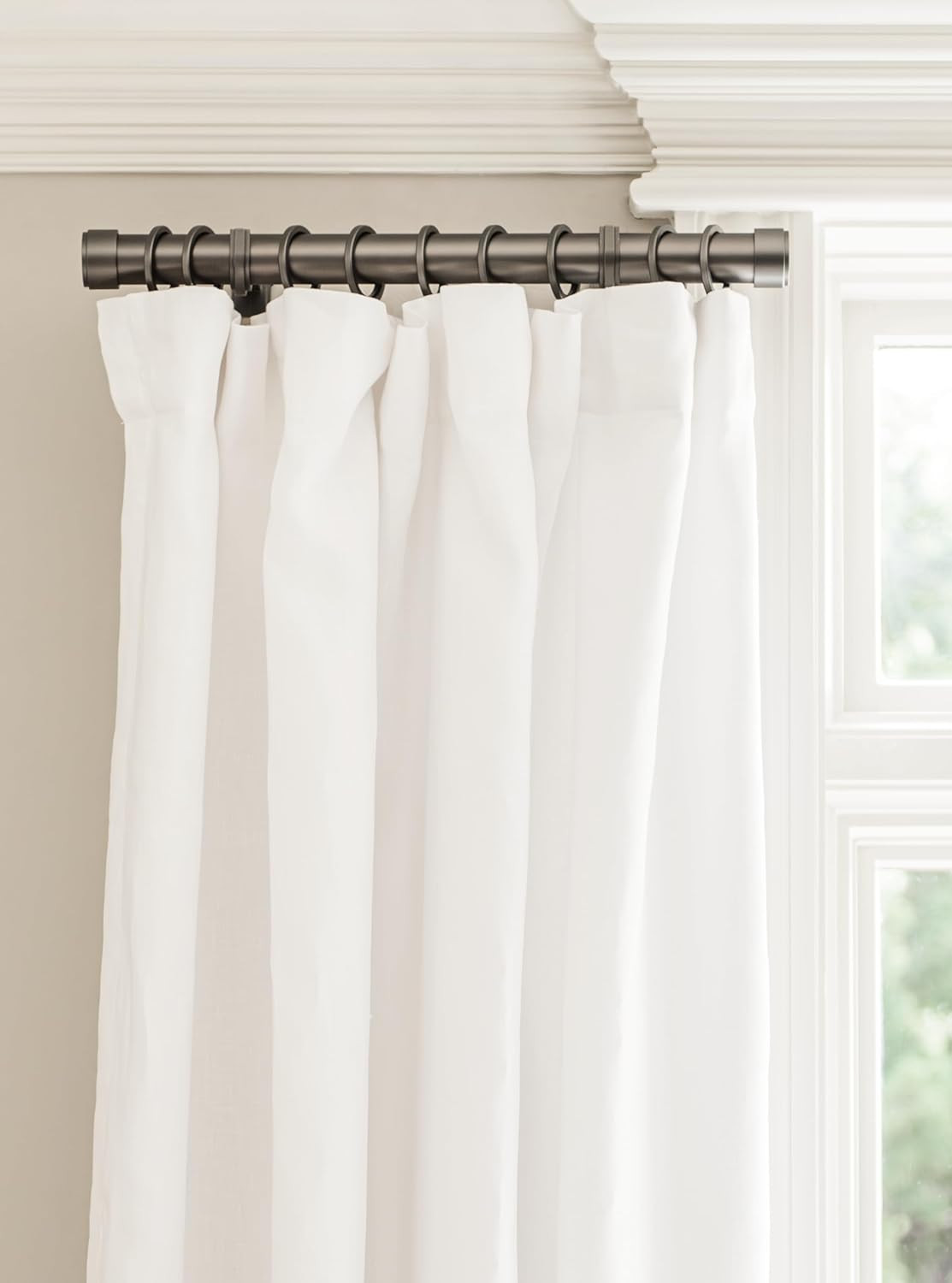 Luxury 17″ Custom Side Mount Curtain Rods – Matte Graphite Finish, Set of 2