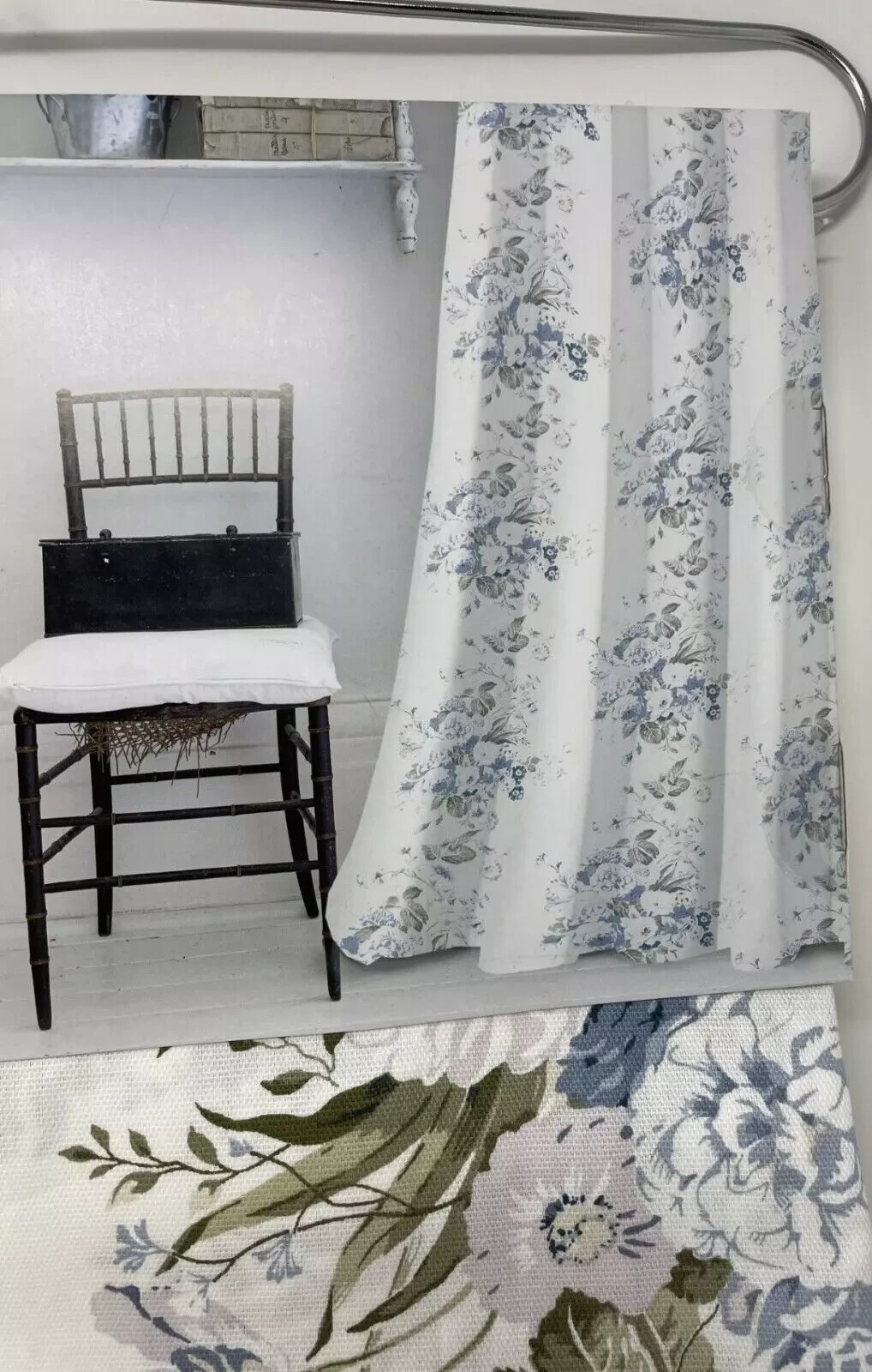 Cabbages & Roses Constance Floral Curtain Panels 50×84 Set Of 2 Romantic Cottage