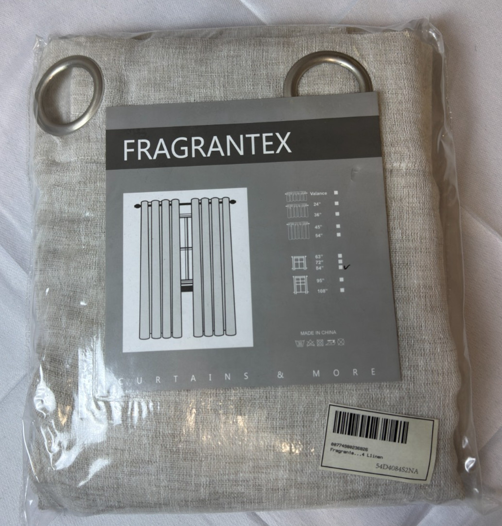 Fragrantex Soft Gray Semi Sheer Curtains Gray 84 Inch Length – NEW