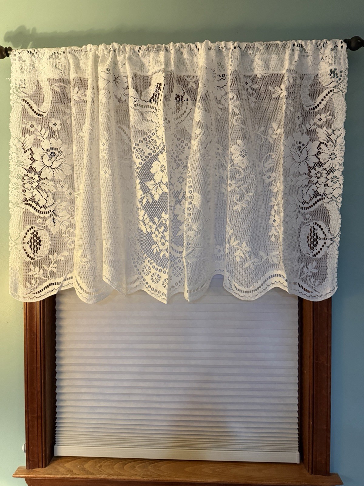 Two White Lace Window Valances 60 x 30 Oxford House Ainsley Tier New In Package