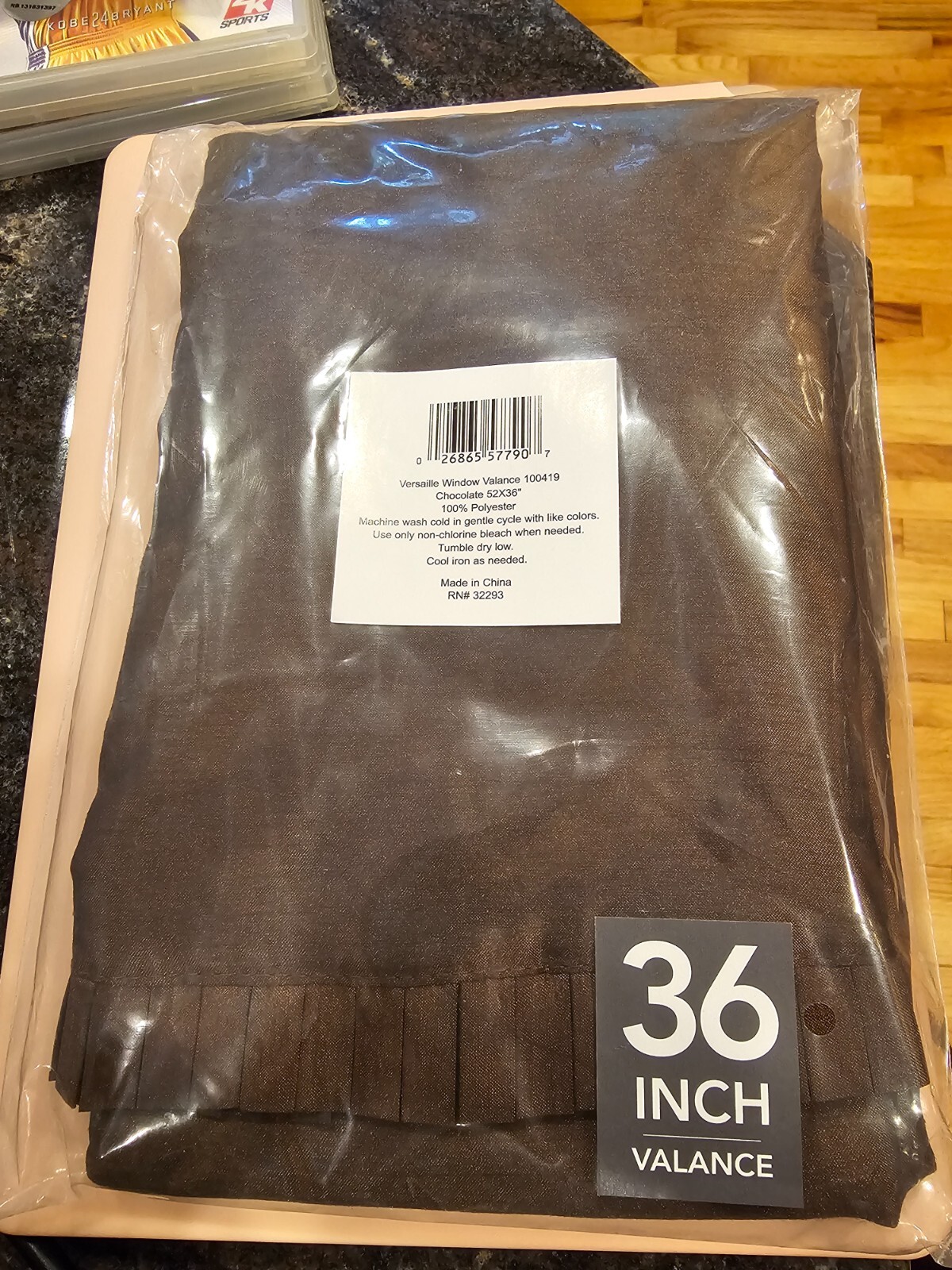 Elrene Home Fashions All Seasons Rod Pocket Arch Valance, Chocolate 52×36