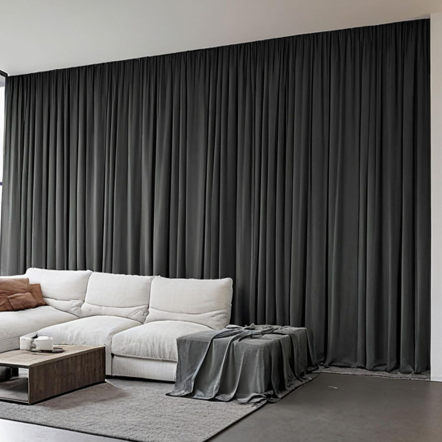 Versatile Room Divider Curtains for Ceiling Track or Rod, 52-180 Inch Wide