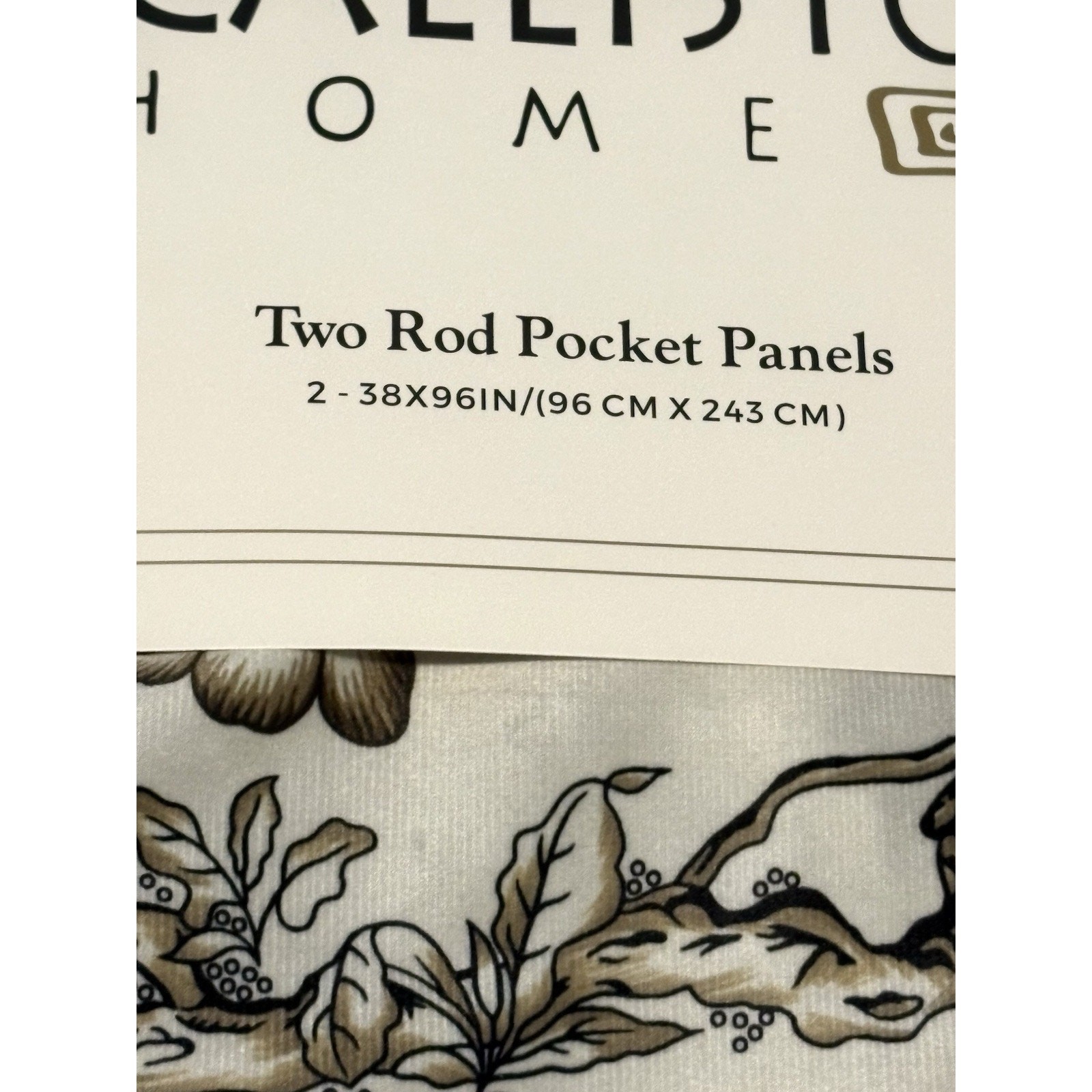 Callisto Home Peacock Bird Window Curtains Panels 38 X 96” Set Pair Ivory Drapes