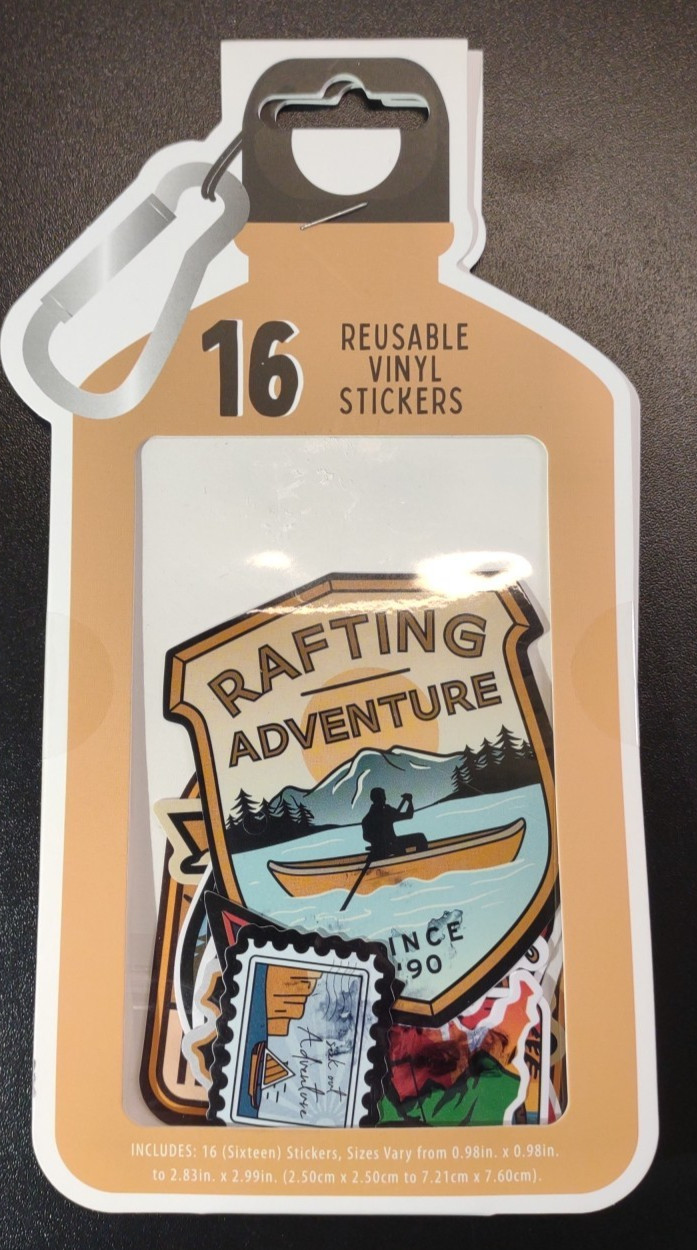 2 Pack-32 Pcs Total- Camping Outdoor Hiking Reusable Vinyl Stickers Waterproof