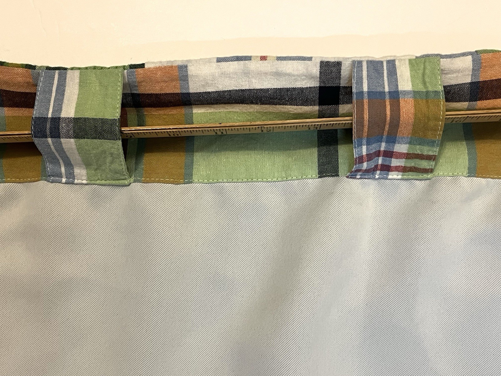 Pottery Barn Kids Madras Plaid Patchwork Black Out (1) Curtain Panel – 84×44