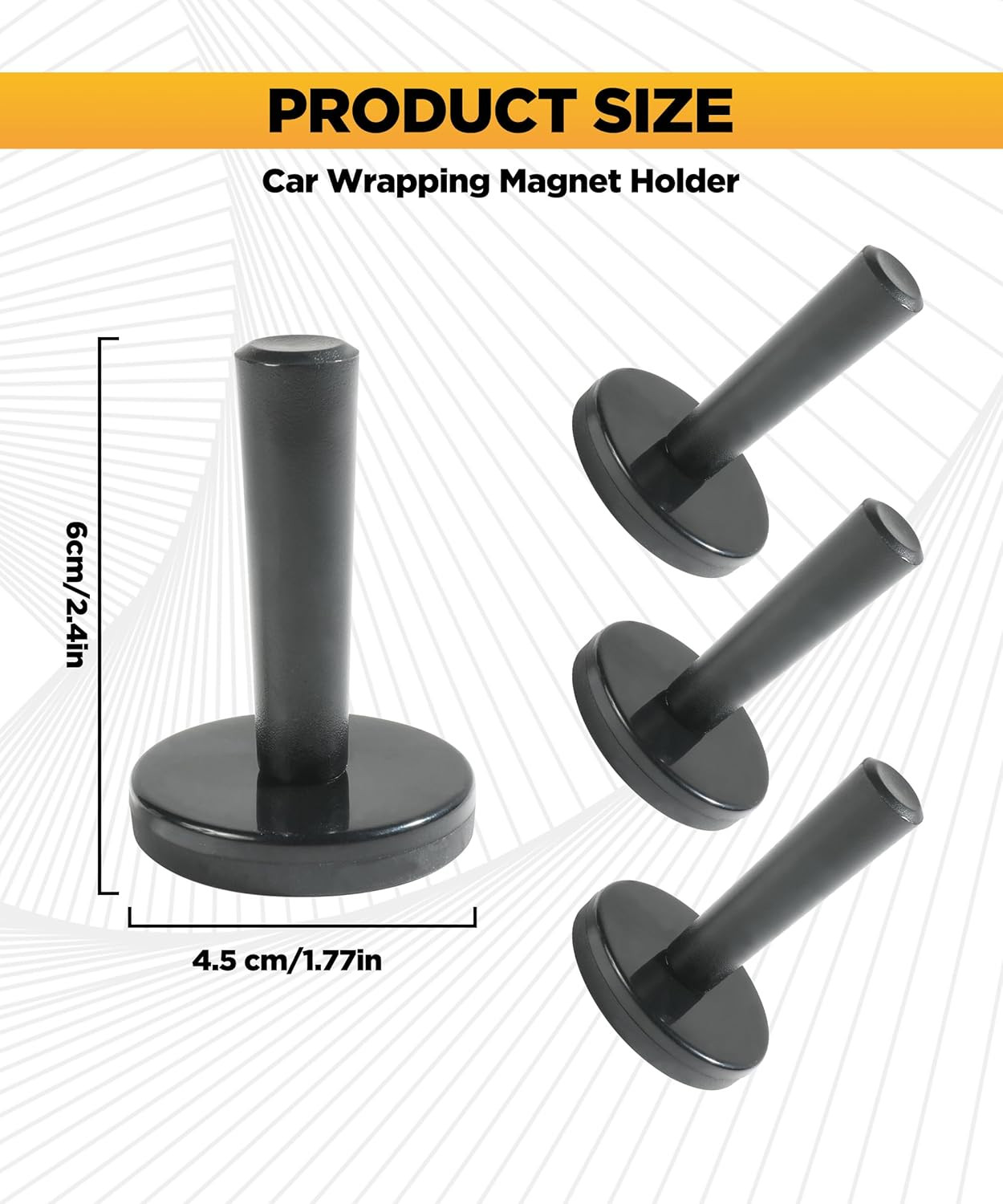 4-Piece Vinyl Wrap Tool Kit – Black Magnet Holders for Car Wrap & Sign Vinyl Wra