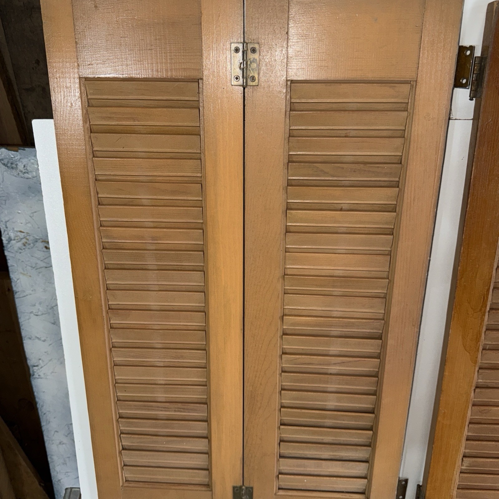 Wooden Shutters For Interior Use 31 1/2 X 26 1/2 Painted Light Brown