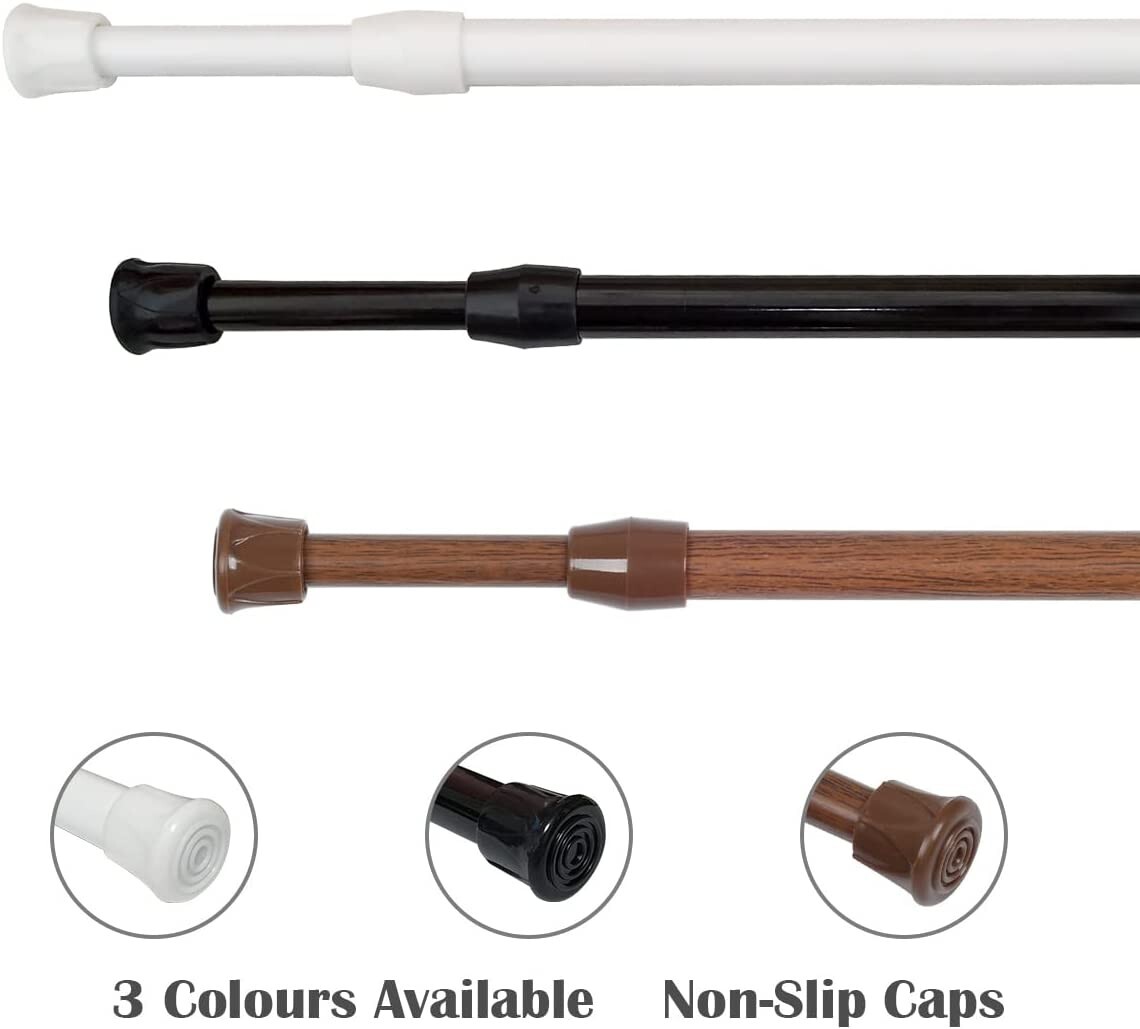 KXLife 2 Pack Small Spring Tension Curtain Rod for Window 12-20 Inch White