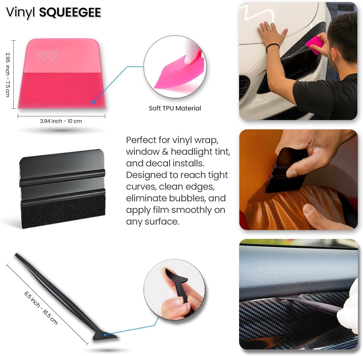 Window Tint Tools kit Vinyl Wrap Tool for Car Tinting Windshield Back Window