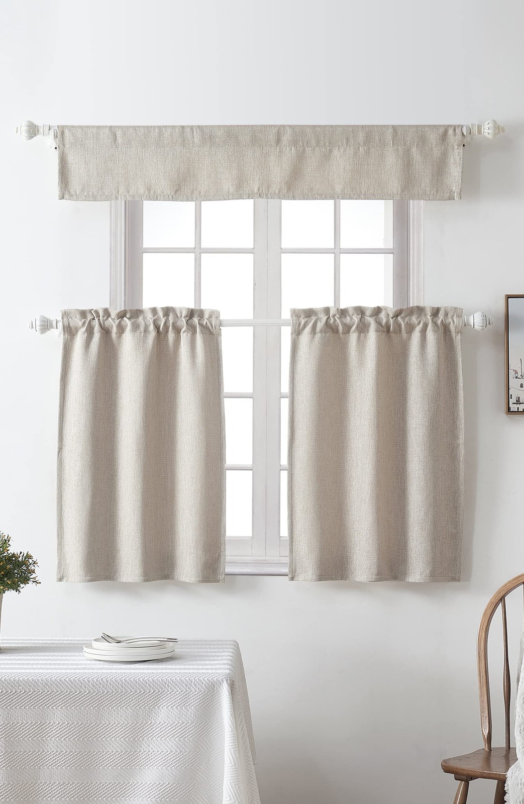 2 PC Valance for Window 10 Inch Length,Kitchen Window Valances Light Blocking…