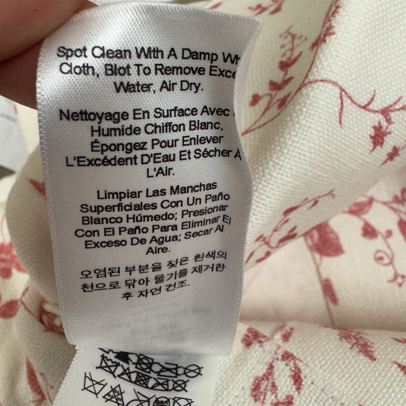 GreenRow Rosie Bloom Printed Linen Curtain Drape 50”x96” Unlined Pinch Pleated