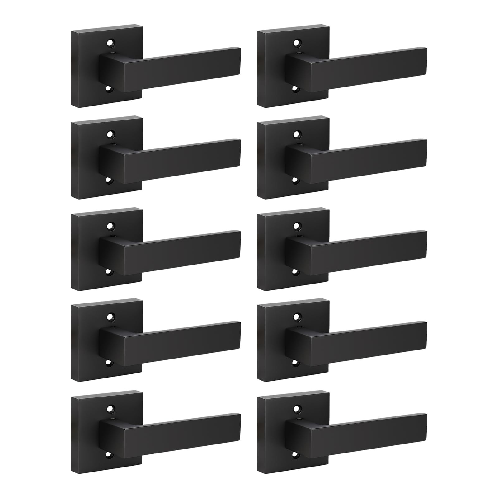 Knobwell 10 Pack Single Sided Heavy Duty Black Interior Door Handles Right/Left
