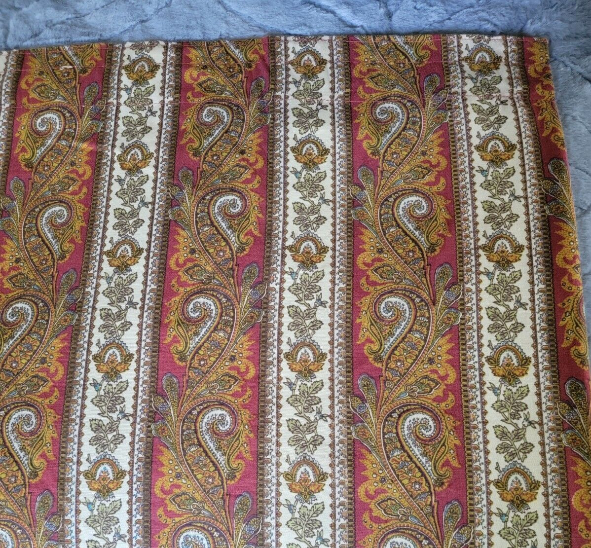 Vintage 1970s Custom Lined Paisley Drapery Panel Extra Wide 139″ x 108″