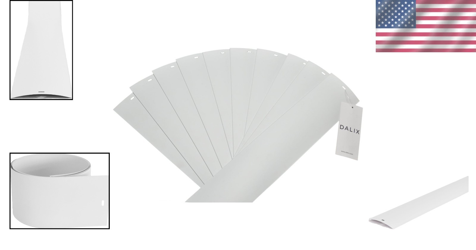DIY Curved Smooth White Vertical Blind Slats 10-Pack