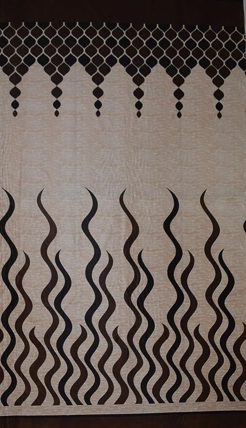 2 Pieces Brown Eyelet Grommet Door Window Curtains Set 5 7 9 Feet